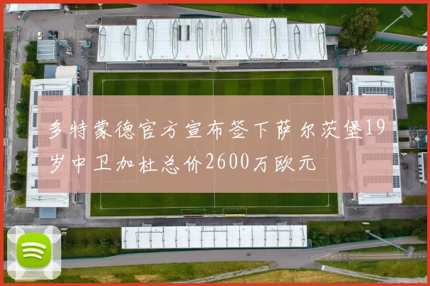 多特蒙德官方宣布签下萨尔茨堡19岁中卫加杜总价2600万欧元